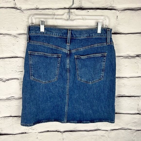 J. Crew Women's Denim Button Front Skirt Size 28 Blue Knee Length Casual NWT - Picture 7 of 9